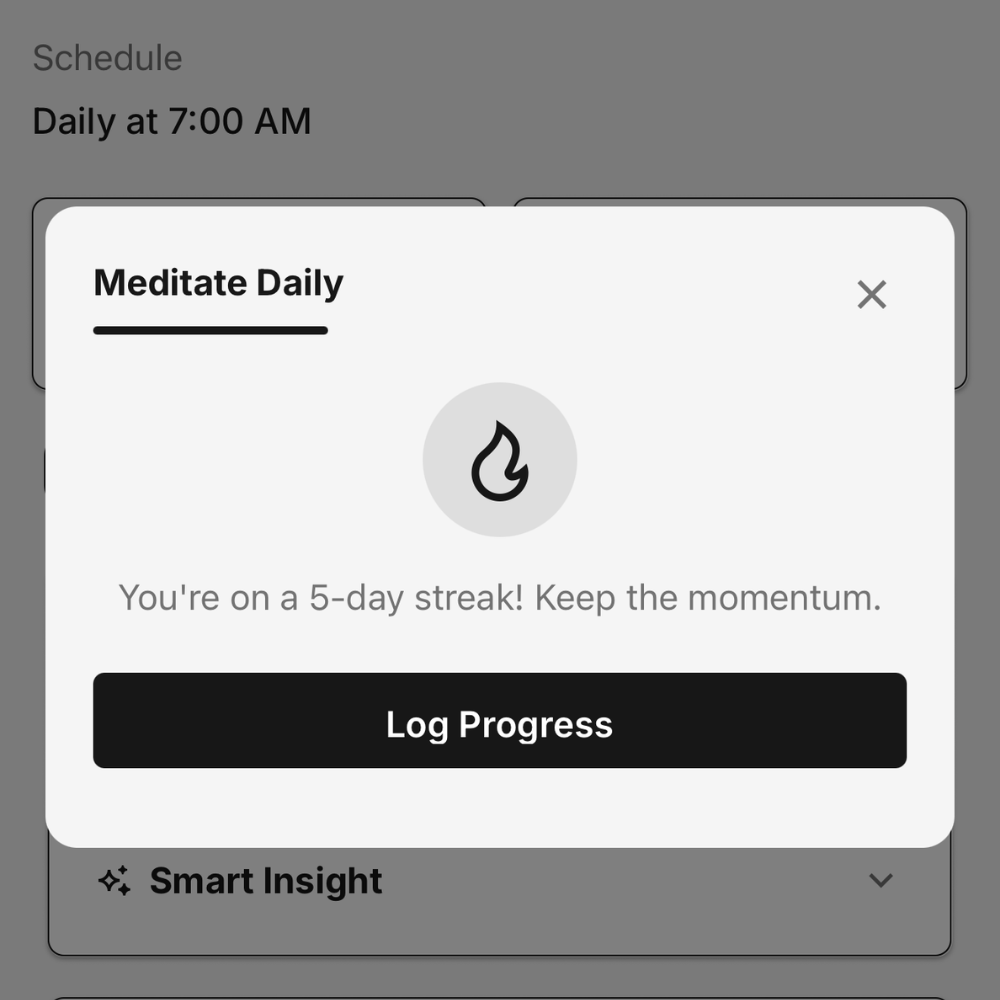 GritForge journal entry with smart prompts