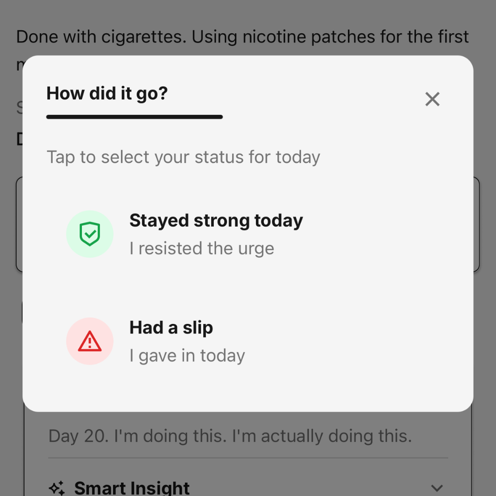 GritForge on-track vs struggled toggle